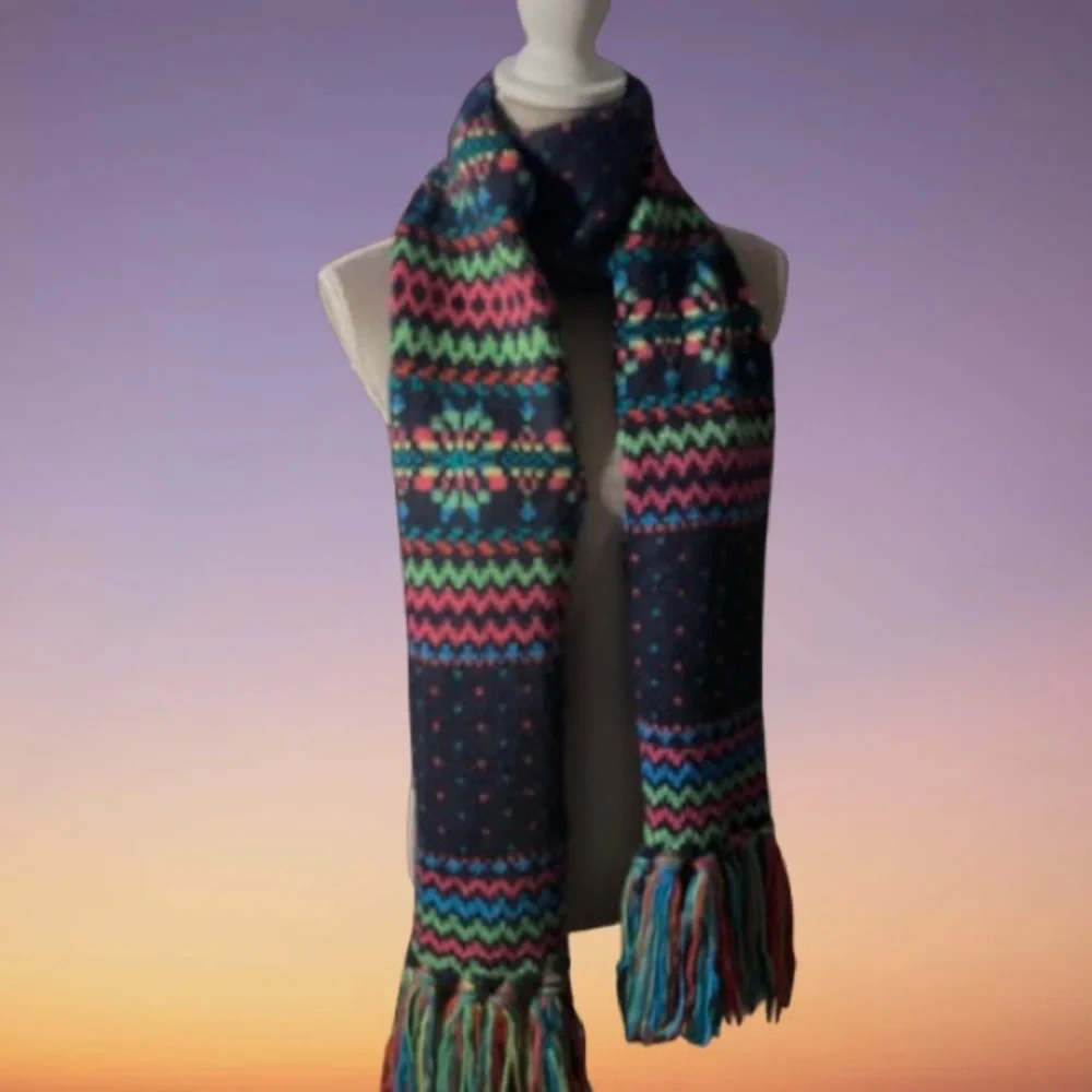 Aeropostale Multicolor Fair Isle Knit Scarf
